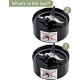 thumbnail image 3 of 2-pack Cross Blade Blender Replacement Parts Work with Magic Bullet 250w Blenders Model MB1001 Series, Black, 3 of 5