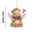 thumbnail image 3 of Xihbxyly Llavero de Osito de Peluche para San Valentín, Diseño de Adorno Alado, Decoración para Espejo Retrovisor de Coche, Accesorio para Mochila, Idea de Regalo Elegante, Fácil de Colgar, Calidad D, 3 of 5
