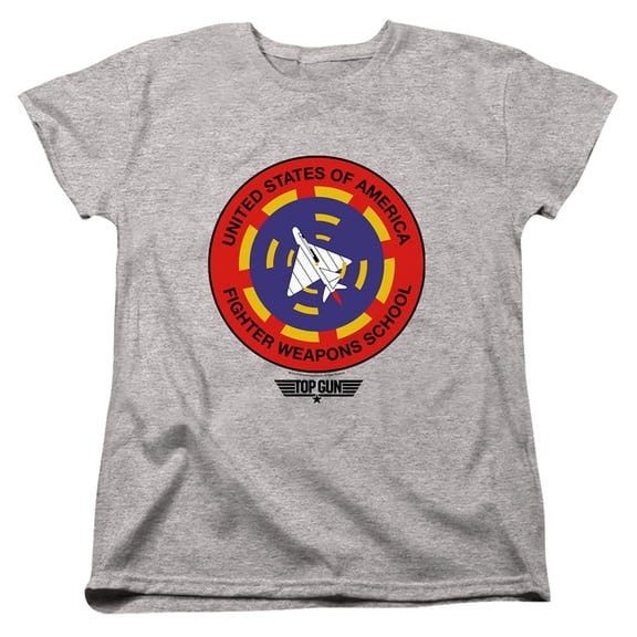 Top Gun Fighter Weapons School Women's T Shirt, Athletic Heather, 2X-Large