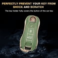 thumbnail image 4 of Xotic Tech 2Pcs Green TPU Full Cover 3-Button Smart Remote Control Key Fob Cover Holder Shell Compatible with Porsche Panamera 2017-UP & Cayenne 2019-UP & 911 Carrera Taycan 2020-UP & Macan 2022-up, 4 of 9