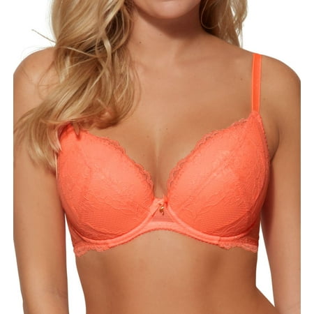 

Women s Gossard 7711 Superboost Lace Padded Plunge Bra (Neon Coral 36A)