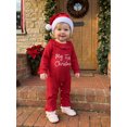 thumbnail image 2 of RUINIXCW Baby Girl Christmas Outfit Letter Embroidery Long Sleeve Jumpsuit and Hat, 2 of 8