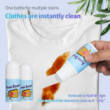 Stain Remover Roller Ball for Clothes 50ml – Instant No-Wash Cleaner for Food Beverage Oil & Makeup Stains on White and Colored Fabrics