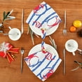 thumbnail image 4 of 6 Pack 20'' x20" Satin Table Napkins Dinner Napkins for wedding Party Decoration events Red Crabs and Blue Stripes, 4 of 6