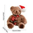 thumbnail image 3 of Christmas Decoration Plush Teddy Bear, Holiday Soft Toy, Brown Polyester Fabric, 20x10x7cm Size, Lightweight Festive Ornament with Santa Hat for Bedroom Sofa Display, 3 of 6