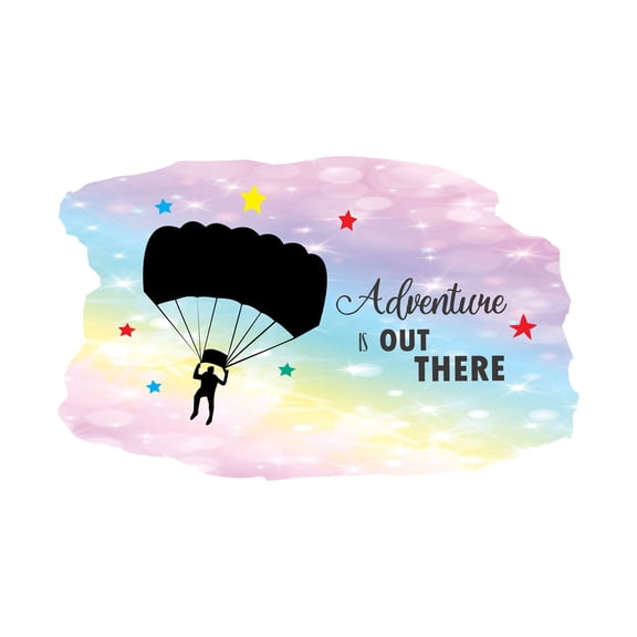 Sky diving Wall Decals for Children Playroom - Skydiver Flying through the Sky Skydiver DIY & Creativity Boy Girl Bedroom Wall Sticker - Size: 10 In x 6 In