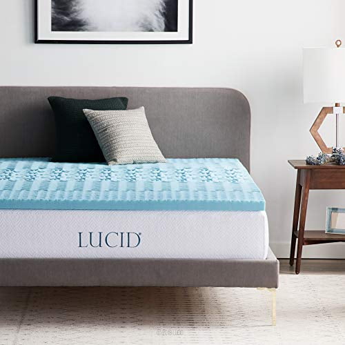 LUCID 2 Pouces Zoné Matelas en Mousse à Mémoire de Gel Topper, Très Grand