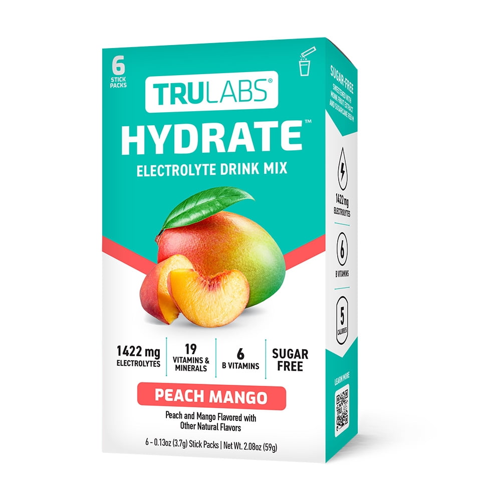 (3 pack) TruLabs® Hydrate Powders Peach Mango, 6 Count
