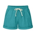 thumbnail image 3 of Lenago Summer Plus Size Shorts for Women Fashionable Solid Color Three Way Pants With Drawstring Shorts on Clearance, 3 of 3