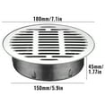 thumbnail image 2 of JWshufel High Capacity Stainless Steel Floor Drain for Outdoor Garden Use Long Lasting Smooth Insertion with Anti Odor Insect Proof Design Mirror Polished Finish with Hollow Bottom, 2 of 2