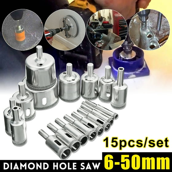 15pack 50mm 2 Diamond Holesaw Drill Holecutter Bit Hole Saw Set 15pack 50mm 2 Diamond Holesaw Drill Holecutter Bit Hole Saw Set Cutter For Tile Ceramic Glass Marble Com