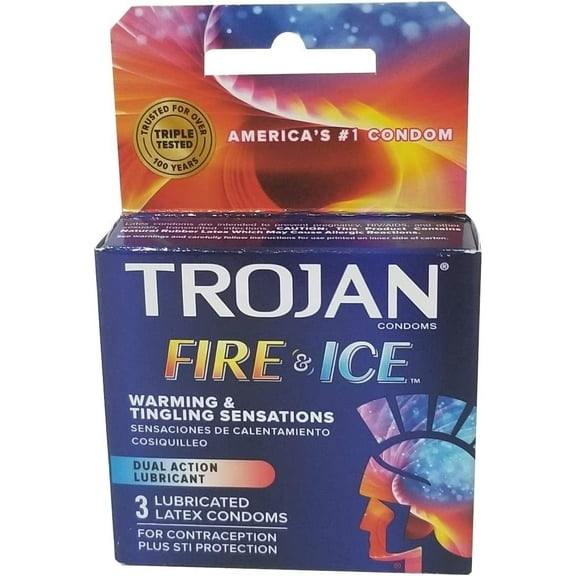 TROJAN FIRE & ICE CONDOMS DUAL ACTION LUBRICANT 18 Pack