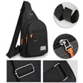 thumbnail image 3 of Men's Business Chest Bag with Multi-Layer Storage Pockets, Crossbody Purse, Small Item Storage Bag, Lightweight Design for Daily Commute, Business Travel and Outdoor Activities, 12*6.7in, Black, 3 of 6