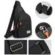 thumbnail image 4 of Bolso bandolera para hombre | Riñonera multicapa para viajes y desplazamientos | Bolso de hombro de nailon con puerto para auriculares | Organizador de objetos pequeños para uso diario masculino, 4 of 7
