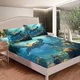 thumbnail image 3 of Erosebridal Cute Sea Turtle Twin Sheets Cartoon Sea Turtle Bed Sheets,Reptile Animal Bed Cover Coastal Marine Sealife Bed Set Ocean Underwater World Decor, 3 of 4