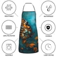 thumbnail image 6 of Yiaed Elegant Butterfly And Flowers Print Kitchen Apron with Hand Wipe Pockets,Big Pocket,Aprons for Women with Pockets, Waterproof for Cooking Baking, 6 of 7