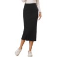 thumbnail image 1 of Falda elegante para mujer Allegra K Midi Unicolor Negro XS, 1 of 2