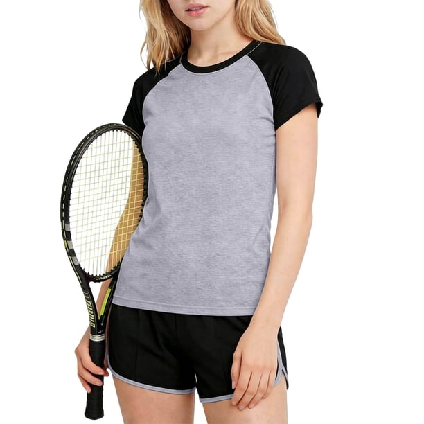 Odeerbi Juegos Atléticos Secos Rápidos Para Niñas Camiseta de Manga Raglan Dolphin Shorts Ropa Deportiva Respirable Conjunto Para 3-15 Años