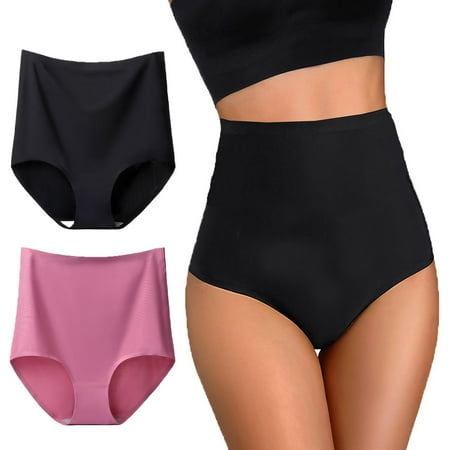 

Yunleeb Ultra High Waisted Underwear for Women Tummy Control Seamless Panties 2 Pack Mix2 S