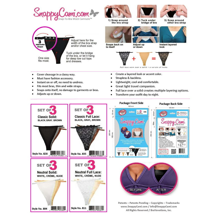 Snappy Cami [167] Pink - Solid (Single Pack) Snap-to-Bra Mock Camisole -  Original Classic. at  Women's Clothing store
