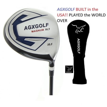 AGXGOLF XL Men's 460cc Over size Driver (10.5 Degree): Graphite Shaft + Head Cover, Left Hand, Senior Flex, 2X-Tall Length (+2.0")
