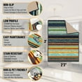 thumbnail image 3 of Ottomanson Striped Indoor Doormat 2'3" x 3' - Non Slip Low Pile Area Rug for Entryway, Multicolor, 3 of 11