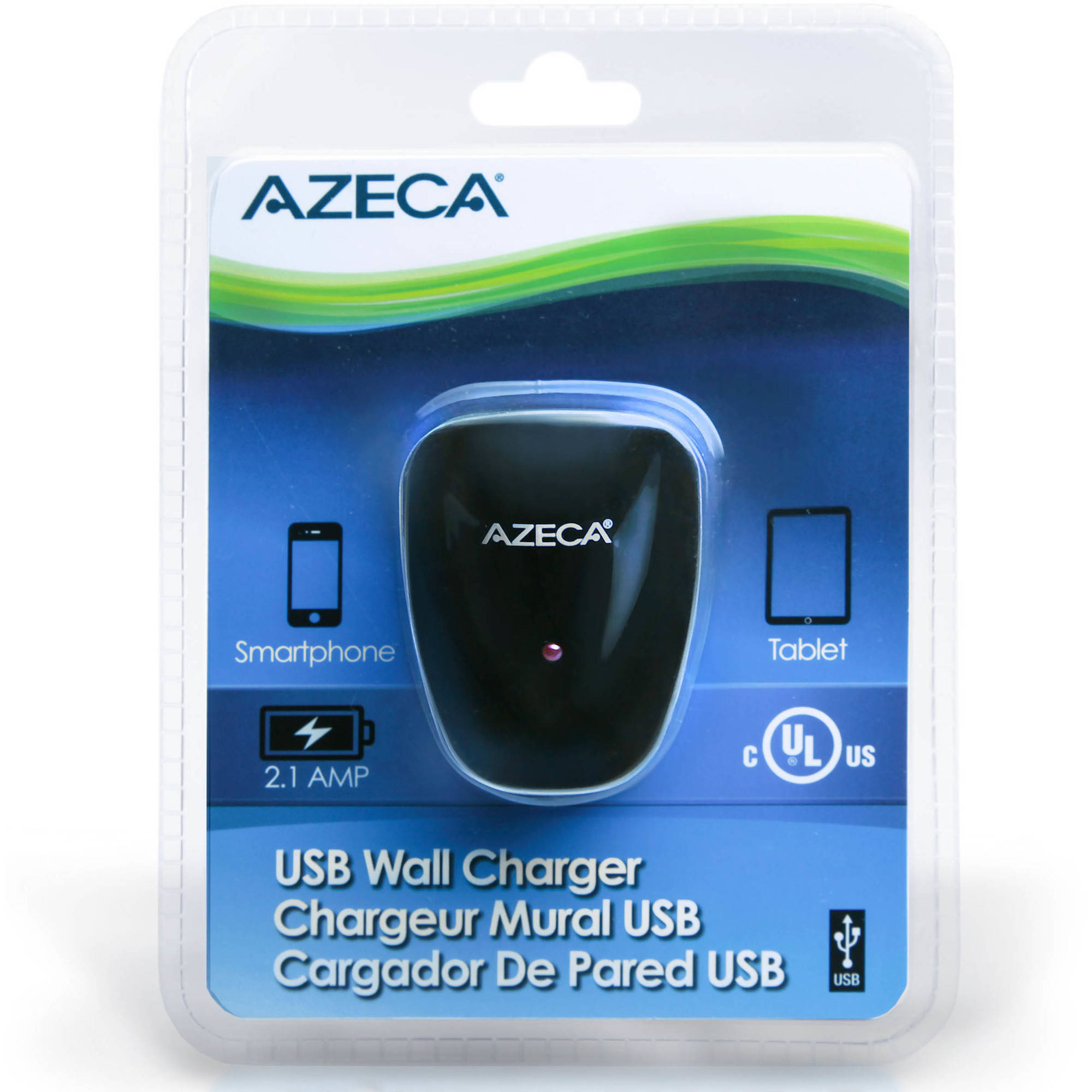 Azeca Travel Charger USB Power Adapter with Foldable Swivel Plug, 2.1 Amps, UL Approved - image 3 of 3