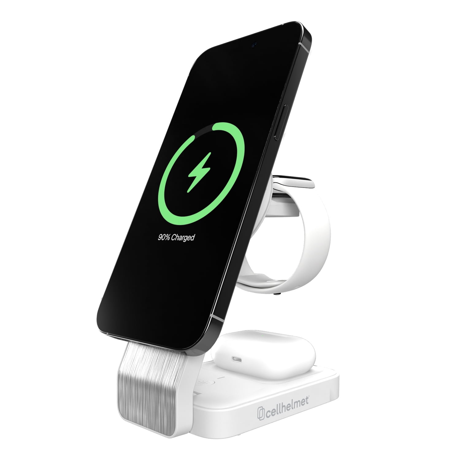 Cellhelmet 15-Watt 3-in-1 Qi Charging Stand with 3-Ft. Charging Cable