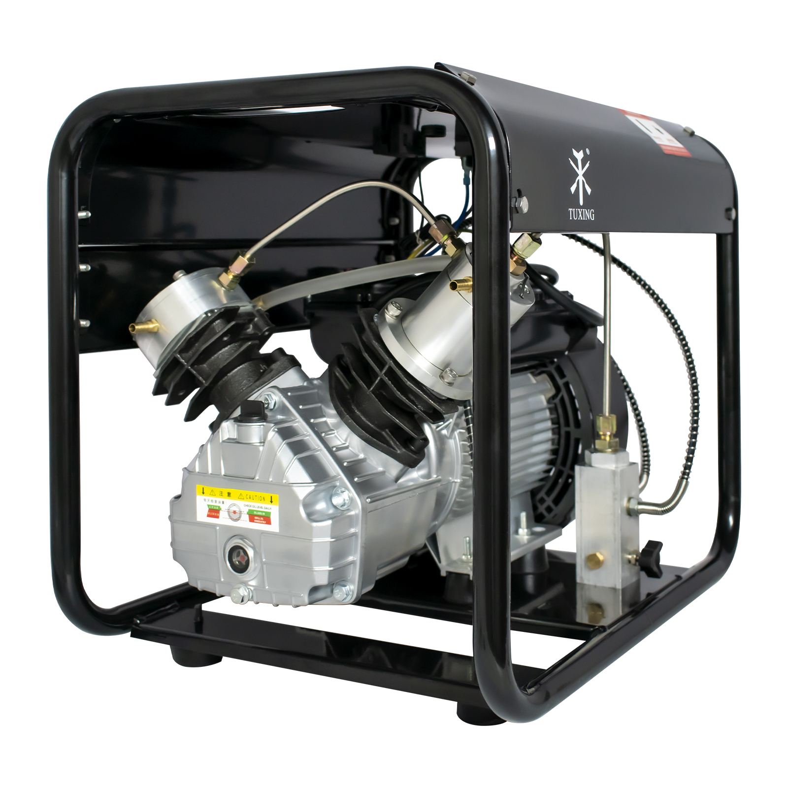 TUXING 4500Psi PCP Air Compressor Double Cylinder,High Pressure Electric Air Pump,Built-in Water-oil Separator,Airguns Paintball Tank Scuba Tank Charging 110V