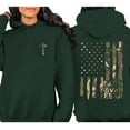 thumbnail image 2 of Faith Over Fear Camo Flag Double-Sided Christian Hoodie, Patriotic Faith Hoodie, USA Camo Cross, Christian Gift for Men & Women, Religious Streetwear, 2 of 7