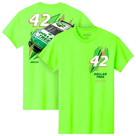 Men's LEGACY Motor Club Team Collection Neon Green John Hunter Nemechek Dollar Tree Car T-Shirt