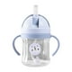 thumbnail image 1 of Vaso con pajita y peso de 250 ml, diseño de animales, a prueba de fugas, con asa para niños, color azul, 1 of 12