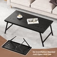 thumbnail image 4 of Flycity No Assembly Folding Coffee Table, Leg Latches Portable Sturdy Floor Table Desk for Sitting on the Floor, Low Coffee Table for Living Room, Home, Office, Black, 41.34"x21.65"x15.75", 4 of 9
