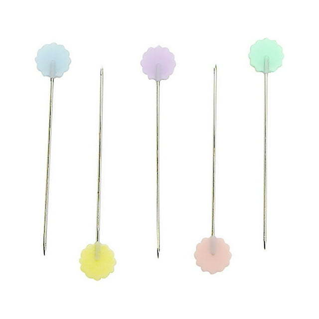 100Pcs Plastic Flat Head Pins Straight Quilting Pins DIY Sewing Quilting Pins Pin Sewing Quilting Mixed Color DIY Sewing Needles, Light Color Flower