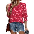 thumbnail image 2 of Fantaslook Blouses for Women Dressy Casual 3/4 Length Sleeve Womens Tops with Smocked Cuffs Fashion Shirts, 2 of 8