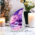 thumbnail image 4 of Purple Shore With Ocean Wave Unique Urns For Human Ashes Adult Female - Large Urn For Ashes Adult Male - Burial Ash Urn - Decorative Gifts Ash Urns 10Inch & 200 Cubic Inches Capacity, 4 of 7