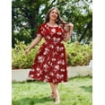 thumbnail image 4 of Zeagoo Women Plus Size Short Sleeve Dress Loose Summer Casual A-Line Flowy Midi Dresses with Pockets, 4 of 4