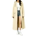 thumbnail image 2 of Puyaiuu Women Waterproof Hooded Long Rain Coat Windproof Outdoor Lightweight Trench Jacket Yellow XXL Gift, 2 of 8
