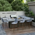 thumbnail image 2 of Homy Casa Set of 4 Swivel 26 inch Bar Stools with Footrest Upholstered Seats for Kitchen Dining Home Bar, Grey Fabric, 2 of 10