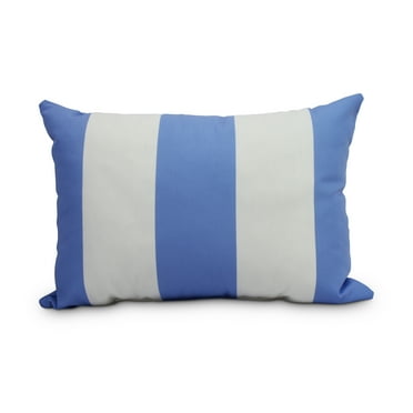 Simply Daisy, 14" x 20" Light Blue Decorative Striped Outdoor Throw Pillow