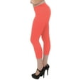 thumbnail image 2 of Vivian's Fashions Capri Leggings - Cotton, Junior Size (Coral, Small), 2 of 3
