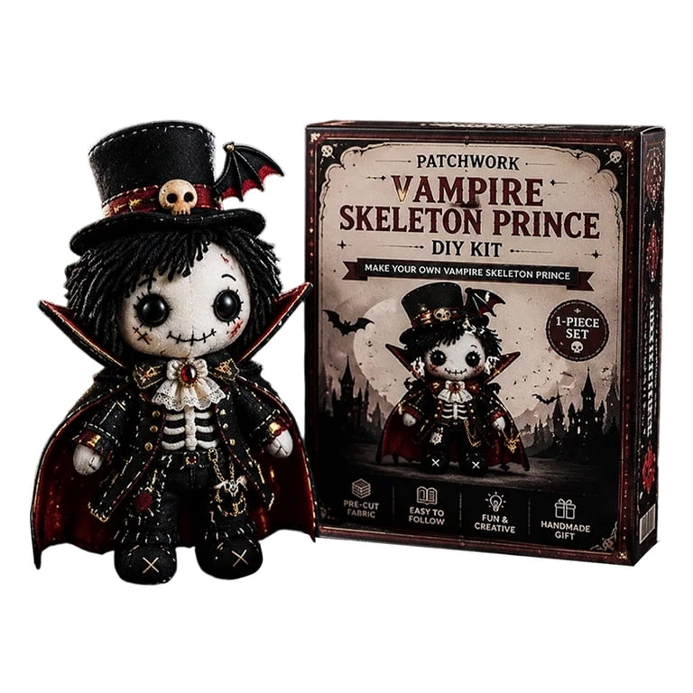 Patchwork Skeleton Witch Girl DIY Kit, Eerily Cute Witchgirls