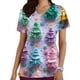 thumbnail image 1 of Puntoco Camiseta de enfermera informal con cuello en V y manga corta con bolsillo estampado para mujer, 1 of 5