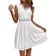 thumbnail image 2 of Bnwani Sleeveless Dresses,Womens Dresses,Color Block,V-Neck,Fitted Waist,Knee Length,White,S, 2 of 8