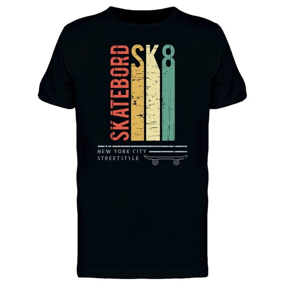 Skateboard Sk8 Streetstyle Tee Men's -Image by Shutterstock