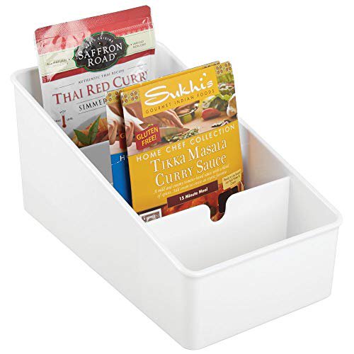 mDesign Plastic Food Packet Organizer Bin Caddy Storage Station for