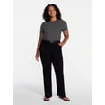 thumbnail image 2 of Time and Tru Women's and Women’s Plus High Rise Straight Leg Jeans with Raw Hem, 27.5” Inseam, Sizes 0-22, 2 of 6