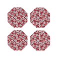 thumbnail image 1 of Vsdgher Red Hawthorn Print Leather Coasters for Drinks, Durable Drink Coasters 4 Set for Tabletop Protection, Luxurious Home Décor and Housewarming Gift-Octagon, 1 of 6