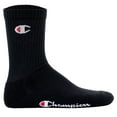 thumbnail image 2 of Champion Unisex Socks, 6 Pair - Crew Socks Basic Black Eu 35-38 (Uk 3-5), 2 of 2