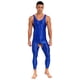 thumbnail image 4 of Lencería sexy para hombre, medias brillantes con entrepierna abierta, monos ajustados, mono de color sólido elástico con cuello en U, sin mangas, ropa de dormir, 4 of 5